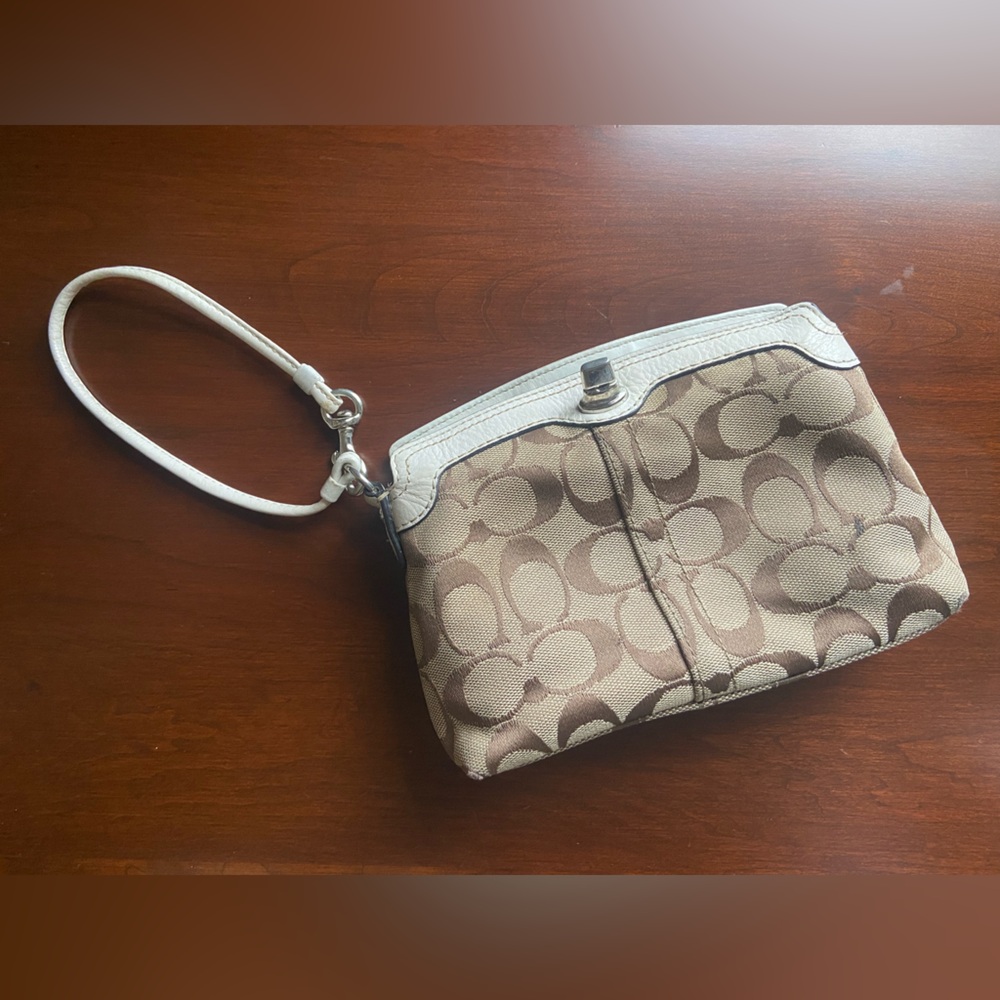 Coach Brown and Cream Clutch